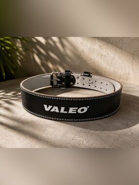 Valeo Leather Weightlifting Belt Black Powerlifting Gym Belt OS